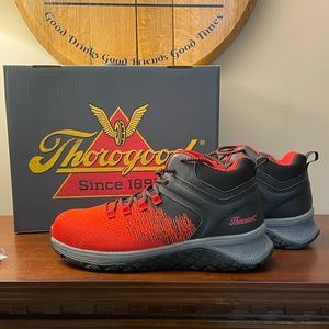 Thorogood Composite Safety Toe AST Mid Work Shoe Size 13 Red & Black